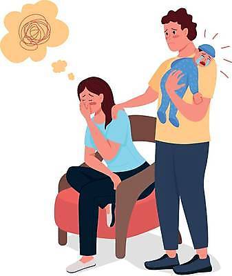 EPS 해외이미지 전신 라이프스타일 여자 남자 아들 의자 일러스트 가족 엄마 피곤 서기 앉기 성인 세명 육아 아기 아빠 눈물 위로 돌봄 우울감 들어올리기 어깨에손 산후우울증 해외일러스트 감정 가구 컨셉 관계 모션 사람 생활 우울증 파일형식 벡터 이미지허브