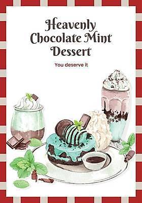 EPS 해외이미지 템플릿 포스터 일러스트 사람없음 케이크 초콜릿 민트 생크림 소스그릇 프라푸치노 민트초코 해외일러스트 그릇 커피 디저트 허브 크림 파일형식 벡터 이미지허브