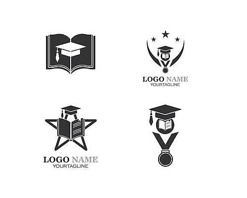 EPS 해외이미지 교육 별 일러스트 학사모 사람없음 책 검은색 메달 심볼 해외일러스트 자연요소 모자_잡화 컬러 졸업 상_상패 파일형식 벡터 이미지허브