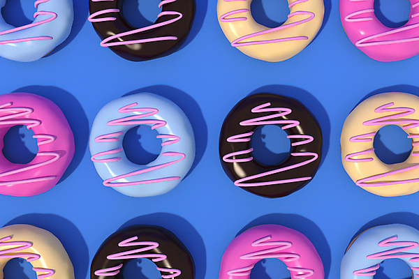 포토 JPG 해외이미지 백그라운드 패턴 디저트 실내 사람없음 파란색 하이앵글 여러개 도넛 해외포토 음식 뷰포인트 컬러 다수 무늬 내부 파일형식 이미지허브