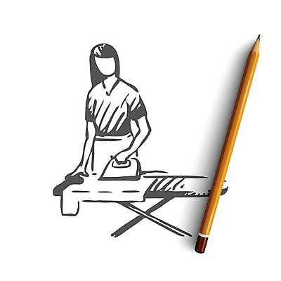 EPS 해외이미지 옷 여자 가사 일러스트 한명 상반신 성인 잡기 스케치 주부 손그림 다리미 다림질 다리미판 다리미대 얼굴없음 성인여자한명만 해외일러스트 1 모션 미술 사람 가전제품 여자한명만 성인여자만 파일형식 벡터 이미지허브