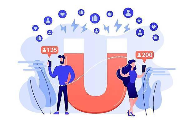 EPS 해외이미지 전신 여자 남자 일러스트 들기 성인 두명 파란색 자석 성인만 코랄 해외일러스트 컬러 모션 사람 파일형식 벡터 이미지허브