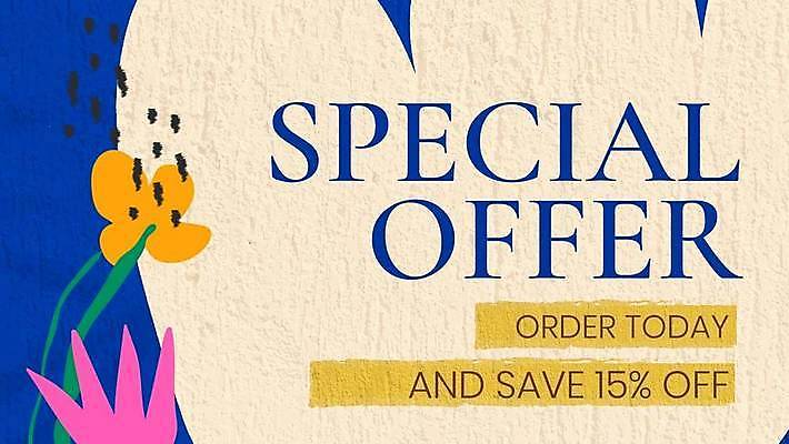 EPS 해외이미지 배너 꽃 잎 일러스트 타이포그라피 사람없음 파란색 쇼핑 세일 베이지색 해외일러스트 식물 문자 컬러 파일형식 벡터 이미지허브