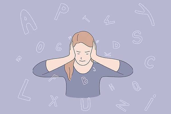 EPS 해외이미지 알파벳 여자 일러스트 한명 상반신 성인 정보 찡그림 귀막기 과부하 성인여자한명만 해외일러스트 1 영어 표정 사람 손짓 여자한명만 성인여자만 파일형식 벡터 이미지허브