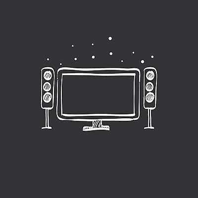 EPS 해외이미지 일러스트 사람없음 검은색 흰색 홈시어터 해외일러스트 컬러 장비 파일형식 벡터 이미지허브