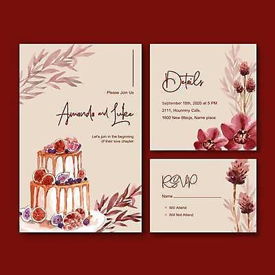 EPS 해외이미지 템플릿 결혼 잎 과일 일러스트 가을꽃 사람없음 가을 청첩장 블루베리 초대 무화과 베이지색 2단케이크 해외일러스트 식물 계절 꽃 컬러 카드_감사 이벤트 케이크 파일형식 벡터 가을_계절 이미지허브