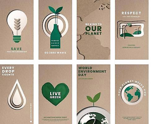 EPS 해외이미지 종이 지구 잎 일러스트 전구 사람없음 새싹 자연보호 그린캠페인 물방울 하트 풍력에너지 페이퍼아트 병 에코 친환경 베이지색 배너세트 해외일러스트 모양 식물 식기 배너 캠페인 컬러 자연 세트 환경 그린에너지 보호 파일형식 벡터 이미지허브