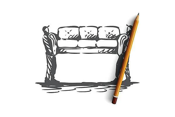 EPS 해외이미지 전신 남자 컨셉 의자 일러스트 들기 성인 두명 소파 운반 스케치 손그림 얼굴없음 성인남자만 해외일러스트 가구 모션 미술 사람 남자만 성인만 파일형식 벡터 이미지허브