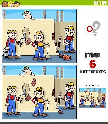 EPS 해외이미지 전신 여자 남자 어린이 벽 일러스트 놀이 벽돌 공사 서기 들기 소년 여러명 상반신 성인 건설현장 물음표 양동이 곡괭이 미장도구 전동드릴 찾기 틀린그림찾기 어린이만 건설근로자 해외일러스트 직업 기호 다수 모션 건설업 사람 도구 드릴 파일형식 벡터 이미지허브