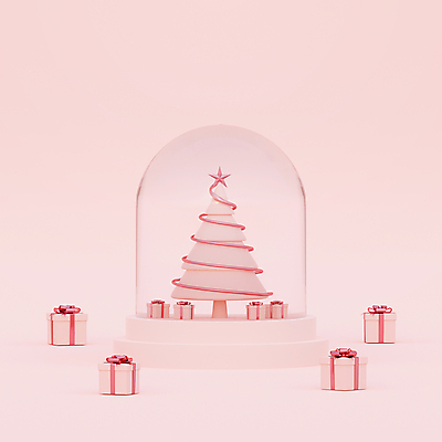 포토 JPG 해외이미지 별 분홍색 크리스마스 크리스마스선물 사람없음 선물상자 크리스마스트리 3D 디지털합성 스노글로브 해외포토 자연요소 기념일 컬러 선물 장식 상자 파일형식 이미지허브