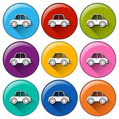 EPS 해외이미지 일러스트 자동차 사람없음 세트 컬러풀 원형 해외일러스트 도형 육상교통 컬러 파일형식 벡터 이미지허브
