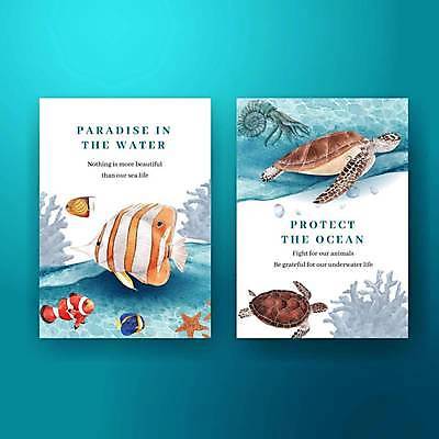 EPS 해외이미지 템플릿 여러마리 일러스트 불가사리 사람없음 파란색 수중동물 흰색 산호초 열대어 바다거북 블루탱 흰동가리 해외일러스트 동물 컬러 다수 극피동물 어류 수중식물 거북이 파일형식 벡터 이미지허브