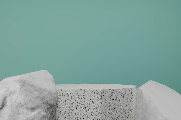 JPG 해외이미지 일러스트 사람없음 3D 회색 돌_바위 심플 단상 민트색 해외포토 포토 컬러 디지털합성 파일형식 이미지허브