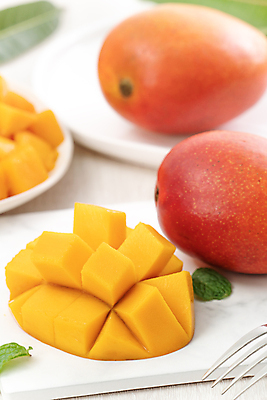 포토 JPG 해외이미지 스튜디오촬영 나뭇잎 사람없음 노란색 망고 해외포토 컬러 잎 실내 열대과일 파일형식 이미지허브