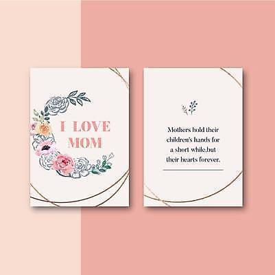 EPS 해외이미지 템플릿 꽃 잎 곡선 일러스트 엄마 사랑 사람없음 흰색 감사카드 감사 해외일러스트 식물 감정 선 컬러 가족 카드_감사 파일형식 벡터 이미지허브