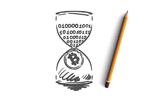 EPS 해외이미지 컨셉 일러스트 비즈니스 사람없음 디지털 네트워크 스케치 모래시계 손그림 이진법 이진수 가상화폐 해외일러스트 모래 시계 돈 미술 수학 파일형식 벡터 이미지허브