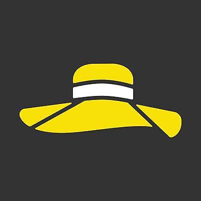 EPS 해외이미지 일러스트 사람없음 노란색 검은색 흰색 챙모자 해외일러스트 모자_잡화 컬러 파일형식 벡터 이미지허브