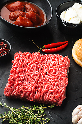 포토 JPG 해외이미지 빵 식재료 고추 마늘 생고기 사람없음 조미료 날것 다진고기 해외포토 음식 채소 육류 향미료 파일형식 이미지허브