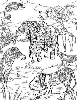 EPS 해외이미지 동물 캐릭터 디자인 꽃 문화 어린이 여행 백그라운드 패턴 일러스트 포유류 아프리카 자연 추상 코끼리 흑백 사람없음 컴퓨터그래픽 장식 책 줄무늬 화려 소 낙서 숲 사자 만화 그림 윤곽 페이지 색칠공부 열대기후 해외일러스트 일러캐릭터 식물 나라 컨셉 무늬 촬영기법 사람 그래픽 학습 색칠 생태계 파일형식 벡터 이미지허브