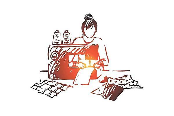 EPS 해외이미지 직업 캐릭터 디자인 드레스 옷 여자 행복 산업 컨셉 일러스트 비즈니스 공장 사람 취미 유행 기계 장비 직물 업무 작업실 실 바느질 디자이너 스케치 땀 손그림 재단 재단사 고립 핸드메이드 해외일러스트 일러캐릭터 감정 공업 미술 작업 파일형식 벡터 이미지허브