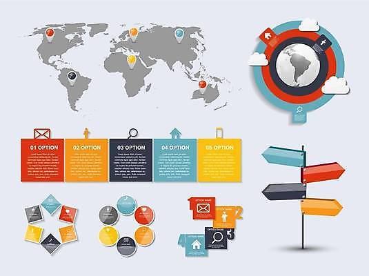EPS 해외이미지 세계지도 일러스트 비즈니스 돋보기 사람모양 사람없음 그래픽 세트 사각형 자료 인포그래픽 정보 표지판 원형 편지 전화기 위치 목차 집모양 해외일러스트 모양 도형 지도 알림판 세계 파일형식 벡터 이미지허브