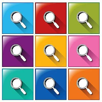 EPS 해외이미지 일러스트 버튼 돋보기 사람없음 컬러풀 해외일러스트 컬러 파일형식 벡터 이미지허브