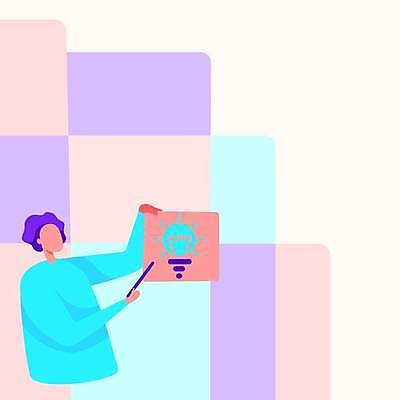 EPS 해외이미지 디자인 남자 백그라운드 일러스트 비즈니스 전구 아이디어 한명 들기 상반신 성인 가리킴 잡기 비즈니스맨 발표 플랫 지시봉 얼굴없음 성인남자한명만 카피스페이스 해외일러스트 1 컨셉 모션 사람 손짓 공백 직장인 남자한명만 성인남자만 파일형식 벡터 이미지허브