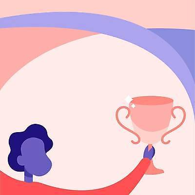 EPS 해외이미지 남자 분홍색 백그라운드 일러스트 프레임 한명 들기 성인 보라색 축하 플랫 트로피 얼굴없음 성인남자한명만 카피스페이스 해외일러스트 1 컬러 컨셉 모션 사람 공백 상_우승 남자한명만 성인남자만 파일형식 벡터 이미지허브