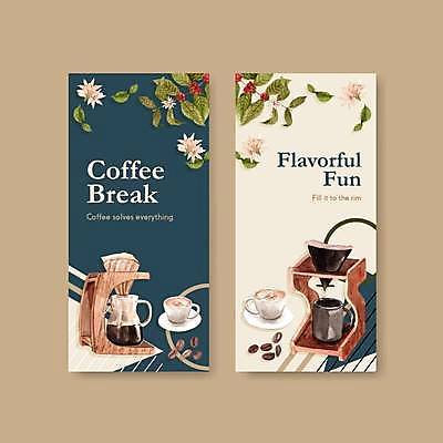 EPS 해외이미지 템플릿 꽃 커피 잎 일러스트 사람없음 카페 원두 커피잔 남색 드립커피 라떼 베이지색 핸드드립 해외일러스트 식물 음료 컬러 잔 상점 커피용품 파일형식 벡터 이미지허브