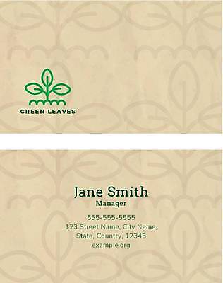 EPS 해외이미지 디자인 잎 일러스트 비즈니스 명함 명함템플릿 사람없음 새싹 에코 베이지색 가로명함 해외일러스트 식물 템플릿 컬러 환경 파일형식 벡터 이미지허브