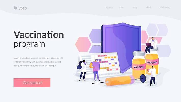 EPS 해외이미지 전신 디자인 여자 남자 일러스트 건강 여러명 성인 그래픽 홈페이지 백신 인터페이스 성인만 독감주사 해외일러스트 다수 의학 사람 예방접종 파일형식 벡터 이미지허브