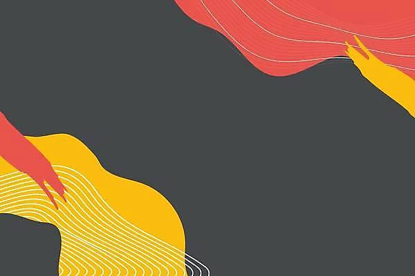 EPS 해외이미지 백그라운드 곡선 일러스트 추상 사람없음 빨간색 노란색 회색 웨이브 미니멀 해외일러스트 선 컬러 무늬 파일형식 벡터 이미지허브