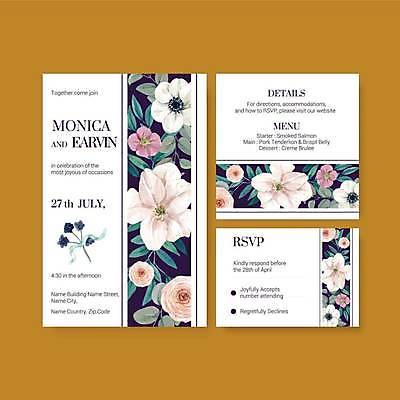 EPS 해외이미지 템플릿 결혼 잎 일러스트 사람없음 장미 흰색 청첩장 초대 라넌큘러스 작약 해외일러스트 식물 꽃 컬러 카드_감사 이벤트 파일형식 벡터 이미지허브