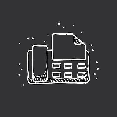 EPS 해외이미지 일러스트 사람없음 검은색 문서 팩스 해외일러스트 컬러 사무용품 파일형식 벡터 이미지허브