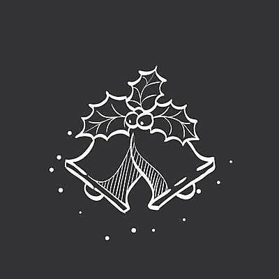 EPS 해외이미지 크리스마스장식 크리스마스 일러스트 사람없음 검은색 종 해외일러스트 기념일 컬러 파일형식 벡터 이미지허브