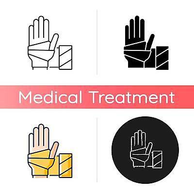 EPS 해외이미지 손 일러스트 사람없음 신체부위 치료 플랫 붕대 해외일러스트 의학 사람 파일형식 벡터 이미지허브