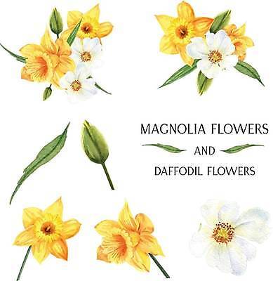 EPS 해외이미지 잎 일러스트 사람없음 수선화 목련 엘리먼트 해외일러스트 식물 꽃 파일형식 벡터 이미지허브