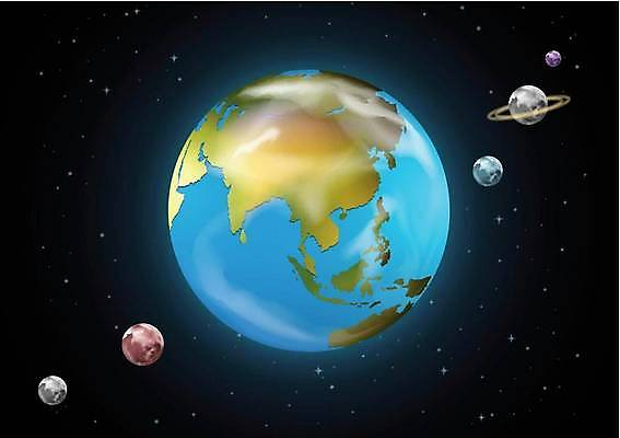 EPS 해외이미지 지구 일러스트 사람없음 파란색 우주 행성 은하 해외일러스트 컬러 파일형식 벡터 이미지허브