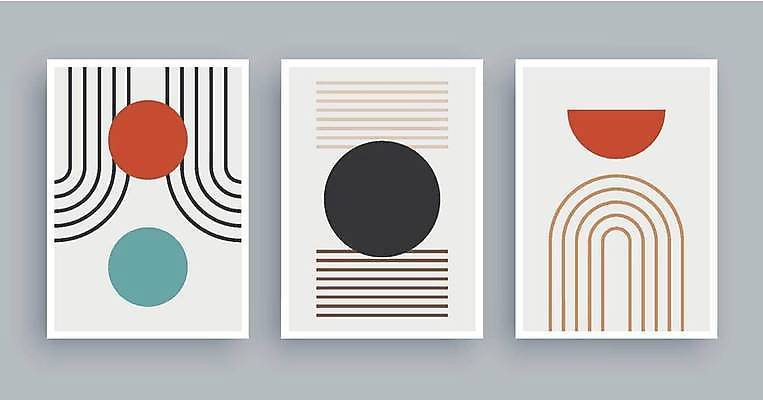 EPS 해외이미지 디자인 백그라운드 무늬 곡선 일러스트 추상 사람없음 세트 흰색 원형 라인아트 그림 아치 미니멀 해외일러스트 도형 선 컬러 파일형식 벡터 이미지허브