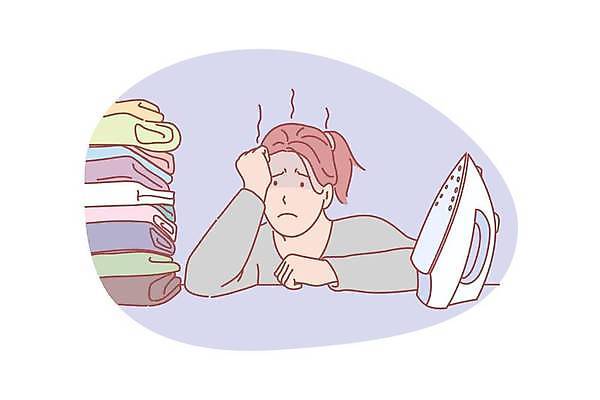 EPS 해외이미지 여자 일러스트 스트레스 피곤 한명 상반신 성인 파란색 쌓기 빨래 괴로움 다리미 성인여자한명만 해외일러스트 1 감정 컬러 컨셉 가사 모션 사람 가전제품 여자한명만 성인여자만 파일형식 벡터 이미지허브