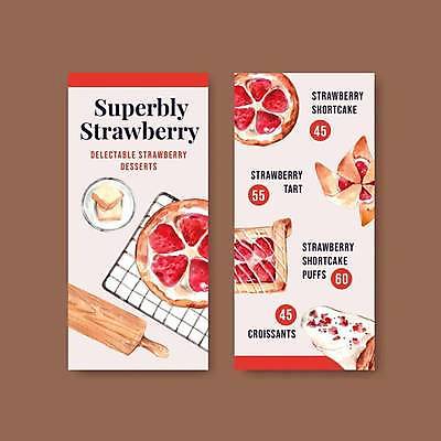 EPS 해외이미지 템플릿 분홍색 일러스트 딸기 디저트 사람없음 달콤 그릴 버터 딸기타르트 반죽밀대 디저트카페 해외일러스트 음식 컬러 과일 주방용품 카페 맛 밀대 타르트 파일형식 벡터 이미지허브