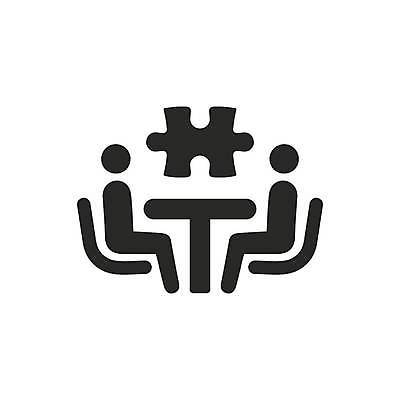 EPS 해외이미지 의자 일러스트 비즈니스 협력 사람모양 앉기 사람없음 퍼즐조각 문제해결 해외일러스트 모양 조각 가구 모션 퍼즐 파일형식 벡터 이미지허브