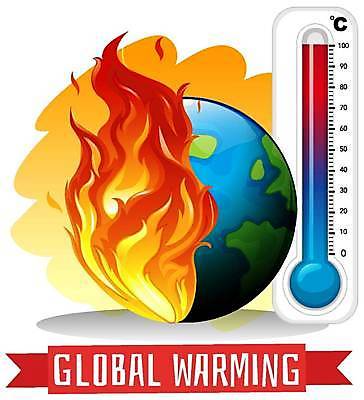 EPS 해외이미지 클립아트 리본 지구 일러스트 불 사람없음 뜨거움 온도계 위험 지구온난화 기온상승 해외일러스트 자연요소 컨셉 기온 기후변화 파일형식 벡터 이미지허브