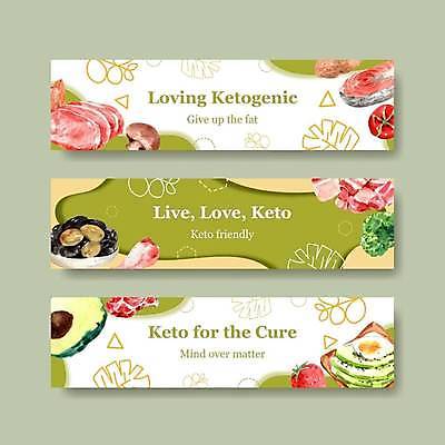 EPS 해외이미지 템플릿 가로배너 토마토 일러스트 딸기 파슬리 사람없음 연두색 흰색 계란프라이 올리브 토스트 양송이 연어 아보카도 올리브절임 배너세트 키토제닉다이어트 해외일러스트 배너 열매 빵 컬러 채소 과일 식이요법 어류 가로 초록색 세트 버섯 계란요리 절임 파일형식 벡터 이미지허브