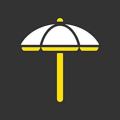 EPS 해외이미지 일러스트 사람없음 노란색 검은색 흰색 파라솔 해외일러스트 컬러 파일형식 벡터 이미지허브