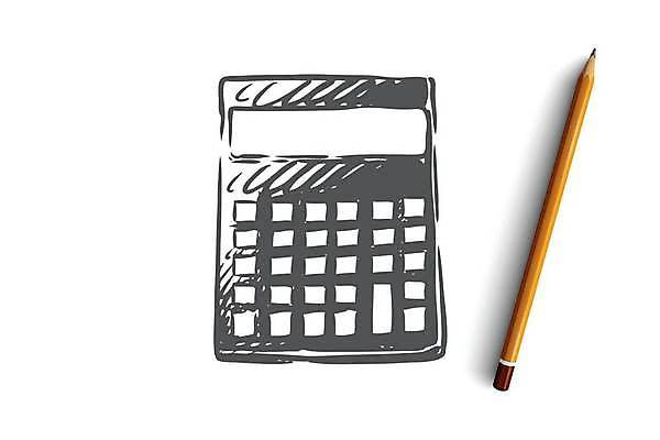 EPS 해외이미지 컨셉 일러스트 사람없음 계산기 스케치 오브젝트 손그림 해외일러스트 문구용품 미술 장비 파일형식 벡터 이미지허브