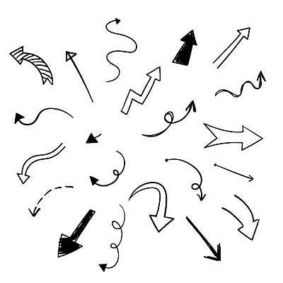 EPS 해외이미지 디자인 일러스트 화살 사람없음 검은색 손그림 해외일러스트 컬러 파일형식 벡터 이미지허브