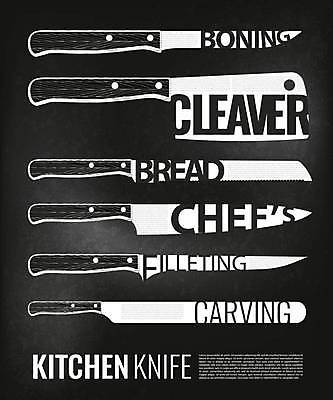 EPS 해외이미지 일러스트 주방용품 종류 타이포그라피 사람없음 검은색 다양 식칼 빵칼 해외일러스트 문자 컬러 생활용품 다수 나이프 파일형식 벡터 이미지허브