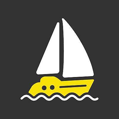 EPS 해외이미지 요트 일러스트 사람없음 노란색 검은색 흰색 해외일러스트 컬러 배_교통 파일형식 벡터 이미지허브
