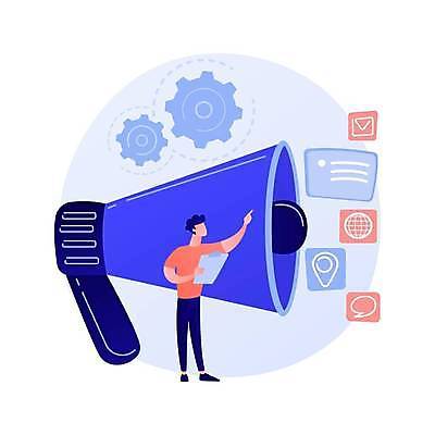 EPS 해외이미지 전신 남자 일러스트 한명 서기 들기 성인 디지털 확성기 가리킴 알림 톱니바퀴 마케팅 서류판 성인남자한명만 디지털라이프 해외일러스트 1 라이프스타일 모션 사람 손짓 사무용품 남자한명만 성인남자만 파일형식 벡터 이미지허브